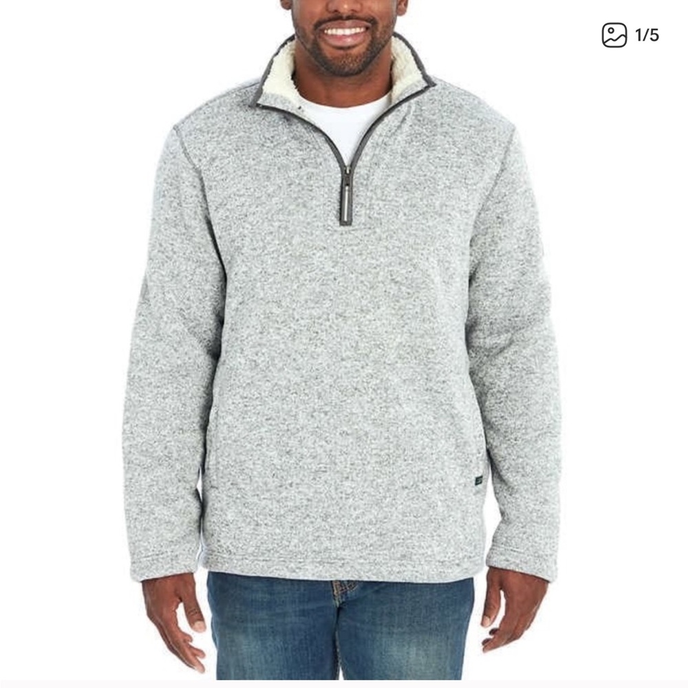 Orvis Men's Heathered Gray Zip-Up Sweater